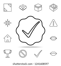 sign checked in the cloud icon. Detailed set of simple icons. Premium graphic design. One of the collection icons for websites, web design, mobile app