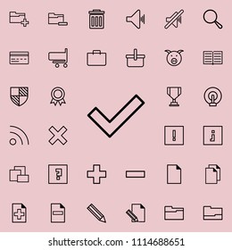 sign checked icon. Detailed set of minimalistic icons. Premium graphic design. One of the collection icons for websites, web design, mobile app on colored background