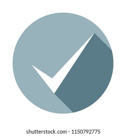 sign checked icon in Flat long shadow. One of web collection icon can be used for UI/UX