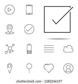 sign checked icon. web, minimalistic icons universal set for web and mobile