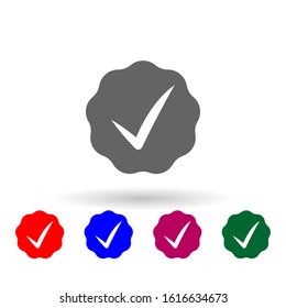 Sign checked multi color icon. Simple glyph, flat vector of web icons for ui and ux, website or mobile application