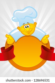 Sign cheerful cook