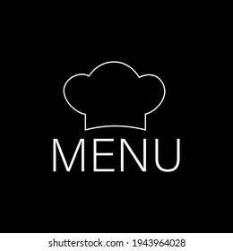 sign with chef hat menu sign vector