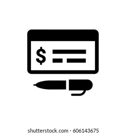  Sign a Cheque Icon