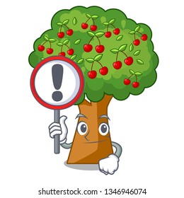 With sign cherry tree in the cartoon shape