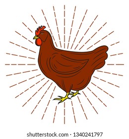 Sign of chicken. Vector illustration.