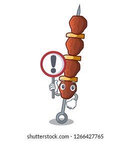 With sign chickin shish with sticks a cartoon