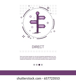 Sign Choose Direction Way Signboard Arrow Web Banner With Copy Space Vector Illustration
