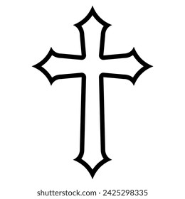 Sign christianity, cross christian religion, crucifix catholic faith gothic crucifix