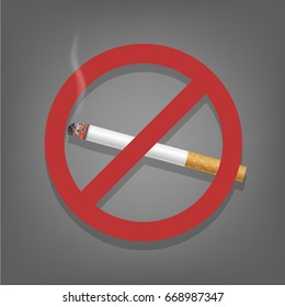 Sign with a cigarette, do not smoke