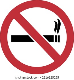 Sign, cigarette, no smoking, smoking prohobited, vector graphic