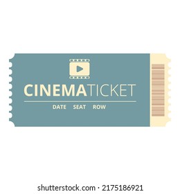 Sign cinema ticket icon cartoon vector. Movie film. Paper show