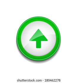 Up Sign Circular Green Vector Web Button Icon
