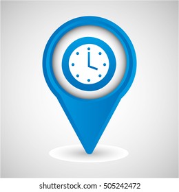 sign clock time watch design graphic vector illustration