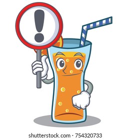 With sign cocktail character cartoon style vector illustration