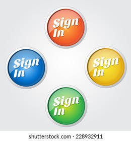 Sign In Colorful Vector Icon Design