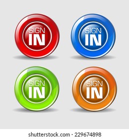 Sign In Colorful Vector Icon Design