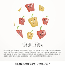 Sign with colorful vegetables pattern 