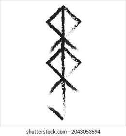 The sign is from a combination of Scandinavian ancient runes. Vector illustration.