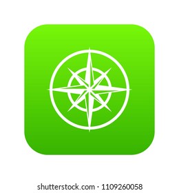 Sign of compass to determine cardinal directions icon digital green for any design isolated on white vector illustration