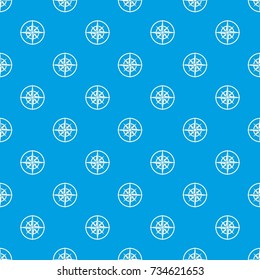 Sign of compass to determine cardinal directions pattern repeat seamless in blue color for any design. Vector geometric illustration