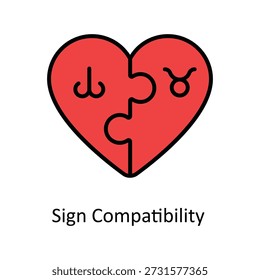 Sign Compatibility Vector Filled Outline icons style Illustration. EPS 10 File