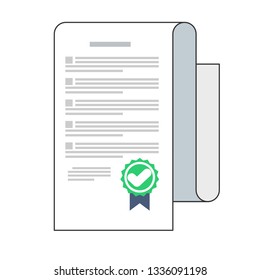 Sign contract concept. Flat style design vector illustration isolated on background