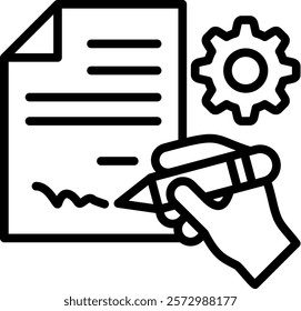 Sign Contract Icon Element For Design
