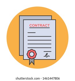 sign contract icon vector design template