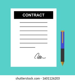 Sign a contract. Modern concepts for web banners, websites, Flat style. Vector illustration.