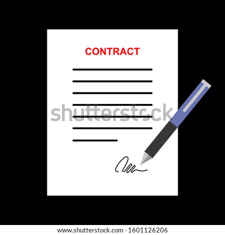 Sign a contract. Modern concepts for web banners, websites, Flat style. Vector illustration.
