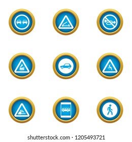 Sign of cross icons set. Flat set of 9 sign of cross vector icons for web isolated on white background