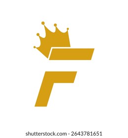 sign of crowned f letter logo vector icon illustration design 