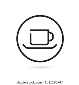Sign of a cup of coffee in outline style icon design isolated on white background. Cup of coffee symbol suitable for logo, mobile app, template, wayfinding symbol, user interface, website design.