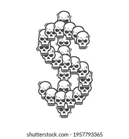  The sign of a currency. Can be used as a sketch of a tattoo.