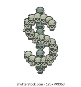  The sign of a currency. Can be used as a sketch of a tattoo.