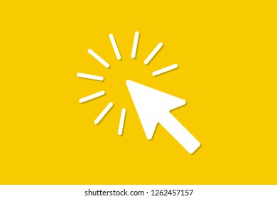 The sign of the cursor of a computer mouse representing clicking click. Vector illustration.