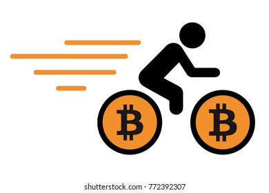 sign. Cyclist. Bitcoin.
