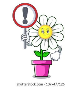 With sign daisy flower character cartoon