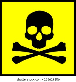 sign of danger to life. skull and crossbones