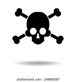 sign of danger to life. skull and crossbones