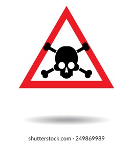sign of danger to life. skull and crossbones 
