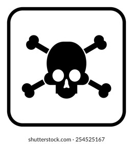 sign of danger to life. skull and crossbones