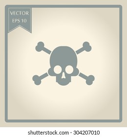 sign of danger to life. skull and crossbones