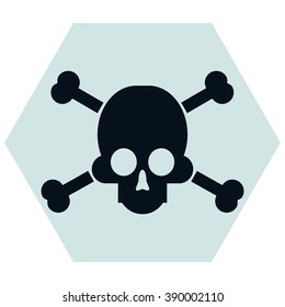 sign of danger to life. skull and crossbones