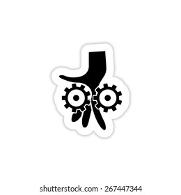 sign of danger the possibility of grip limbs icon on a white background with shadow 