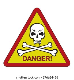 sign of the danger with skull and crossbones