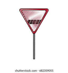 sign danger triangle road traffic empty