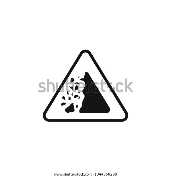 sign dangerous crashing stones icon. Element\
of danger signs icon. Premium quality graphic design icon. Signs\
and symbols collection icon for websites, web design, mobile app on\
white background