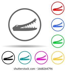 sign dangerous crocodiles multi color style icon. Simple glyph, flat vector of warning signs icons for ui and ux, website or mobile application
